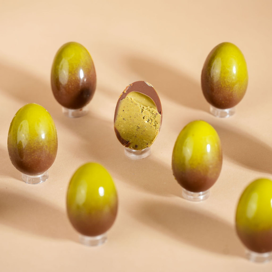 Pistachio Milk Chocolate Easter Eggs – 9 Piece Gift Box