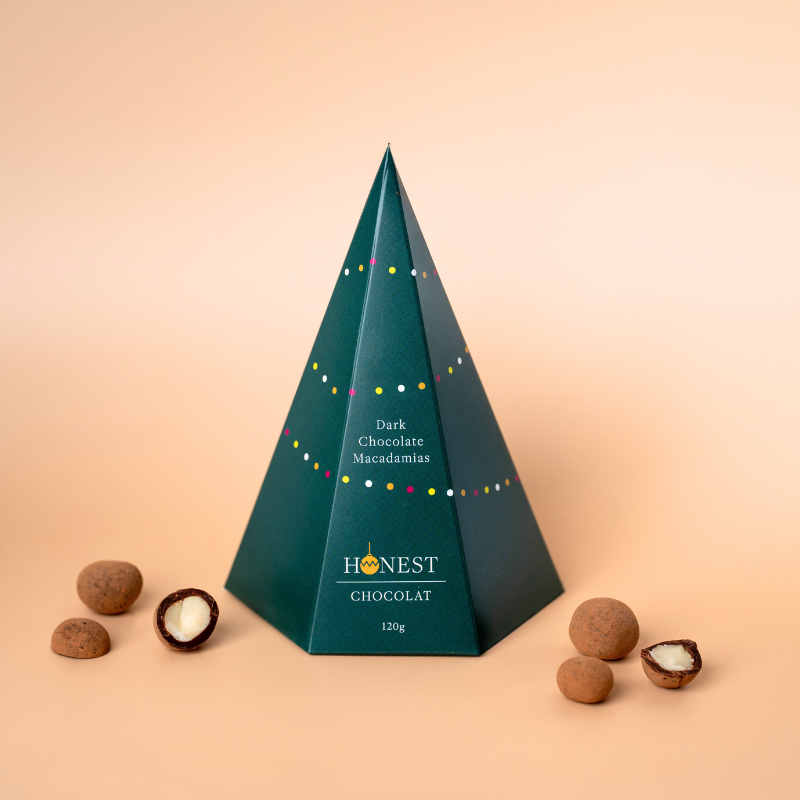 Dark Chocolate Macadamias Christmas Tree