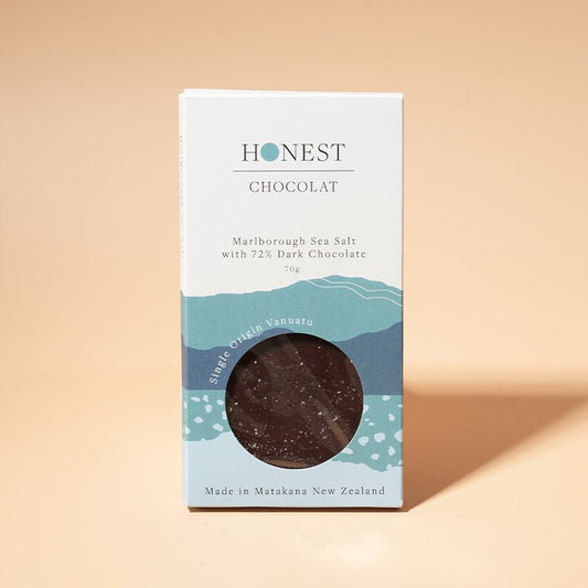 Marlborough Sea Salt - Dark Chocolate Bar - 72% Cacao