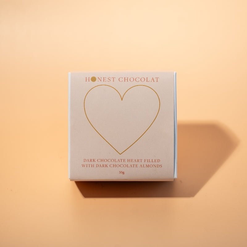 Chocolate Golden Heart with Chocolate Almonds Box