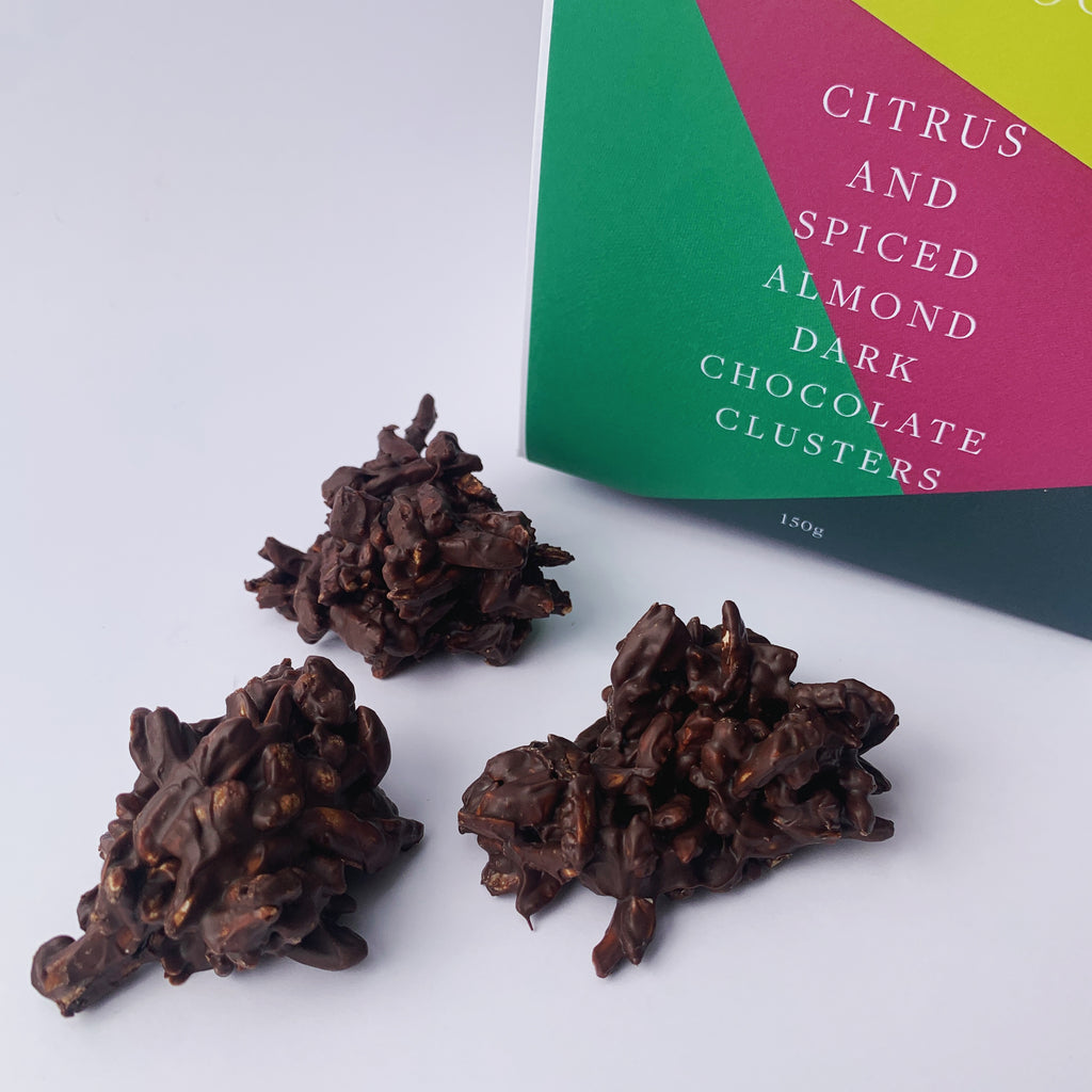 Citrus & Spiced Almond Dark Chocolate Clusters